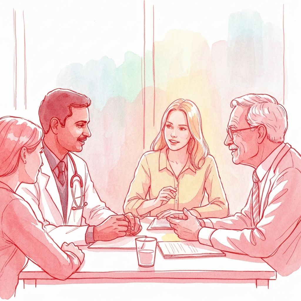 Watercolor illustration of roundtable discussion with practitioners, funders, and researchers